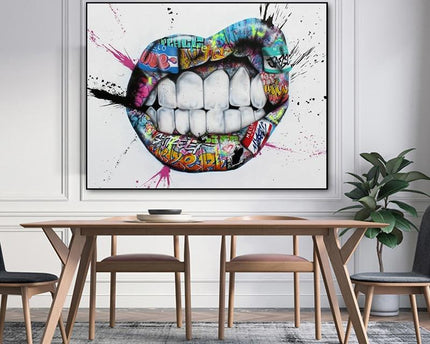Graffiti Lippen Leinwand