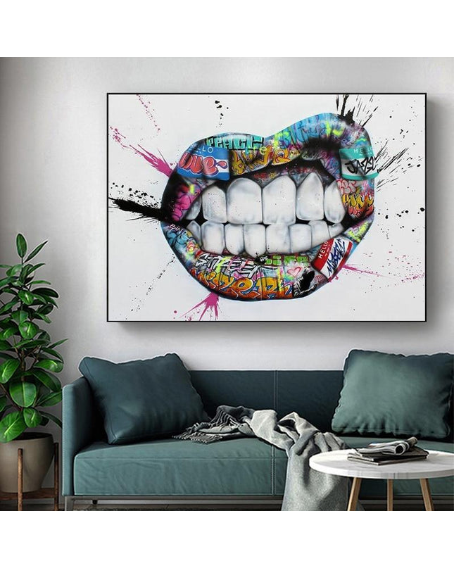 Graffiti Lippen Leinwand