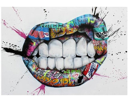 Graffiti Lippen Leinwand