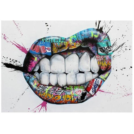 Graffiti Lippen Leinwand